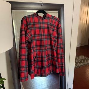 BlackMilk Clothing Tartan Red Fleece Sweatshirt